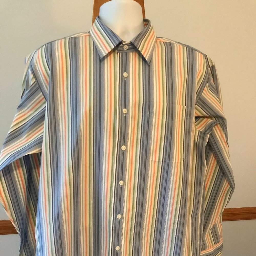 L.L. BEAN SZ L - REG LS WRINKLE/STAIN RESIST DRESS SHIRT